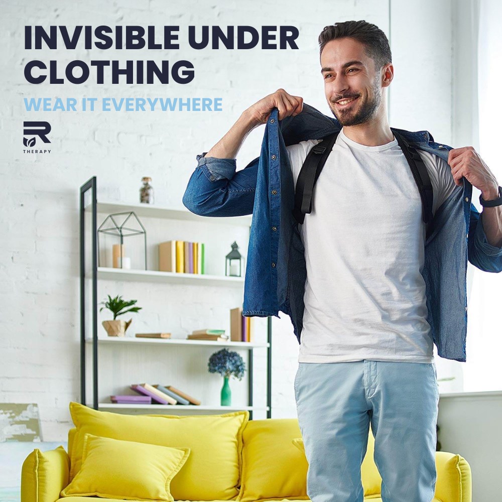 RELAXOR® UpPosture: Wear our discreet Upper Body Posture Corrector under clothing for muscle memory training on the go.